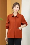 New arrivals for Spring/Autumn 2025 women's wear: Orange long-sleeved tops are trendy and fashionable. Sizes range from XL to 5XL Application Scenario